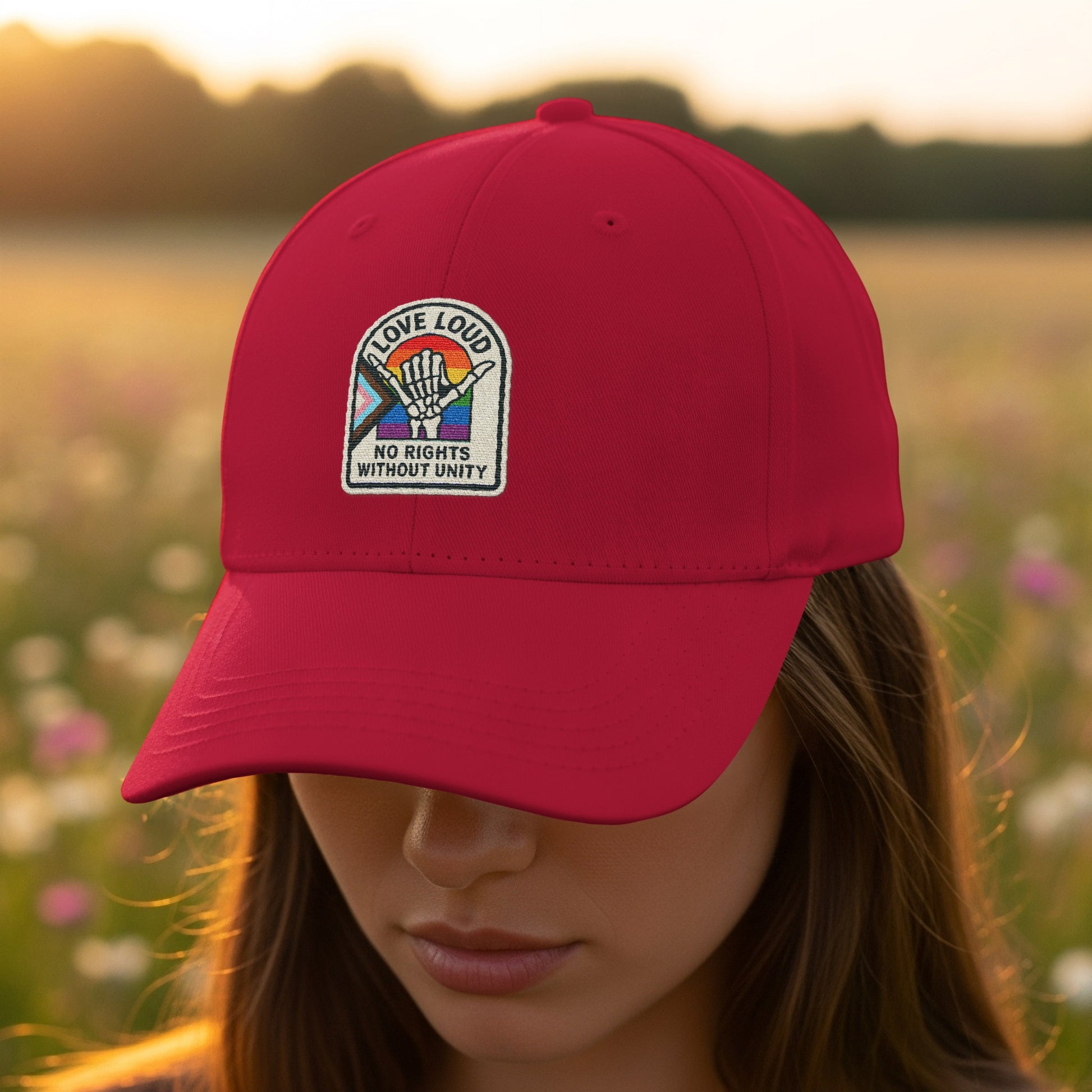 Love Loud No Rights Without Unity Red Cap product type