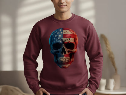 Patriotic Skull Design Printed Sweatshirt product