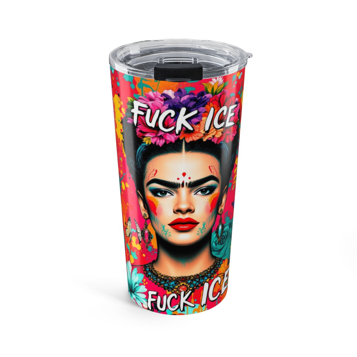Colorful Fuck Ice Art on Thermos Flask