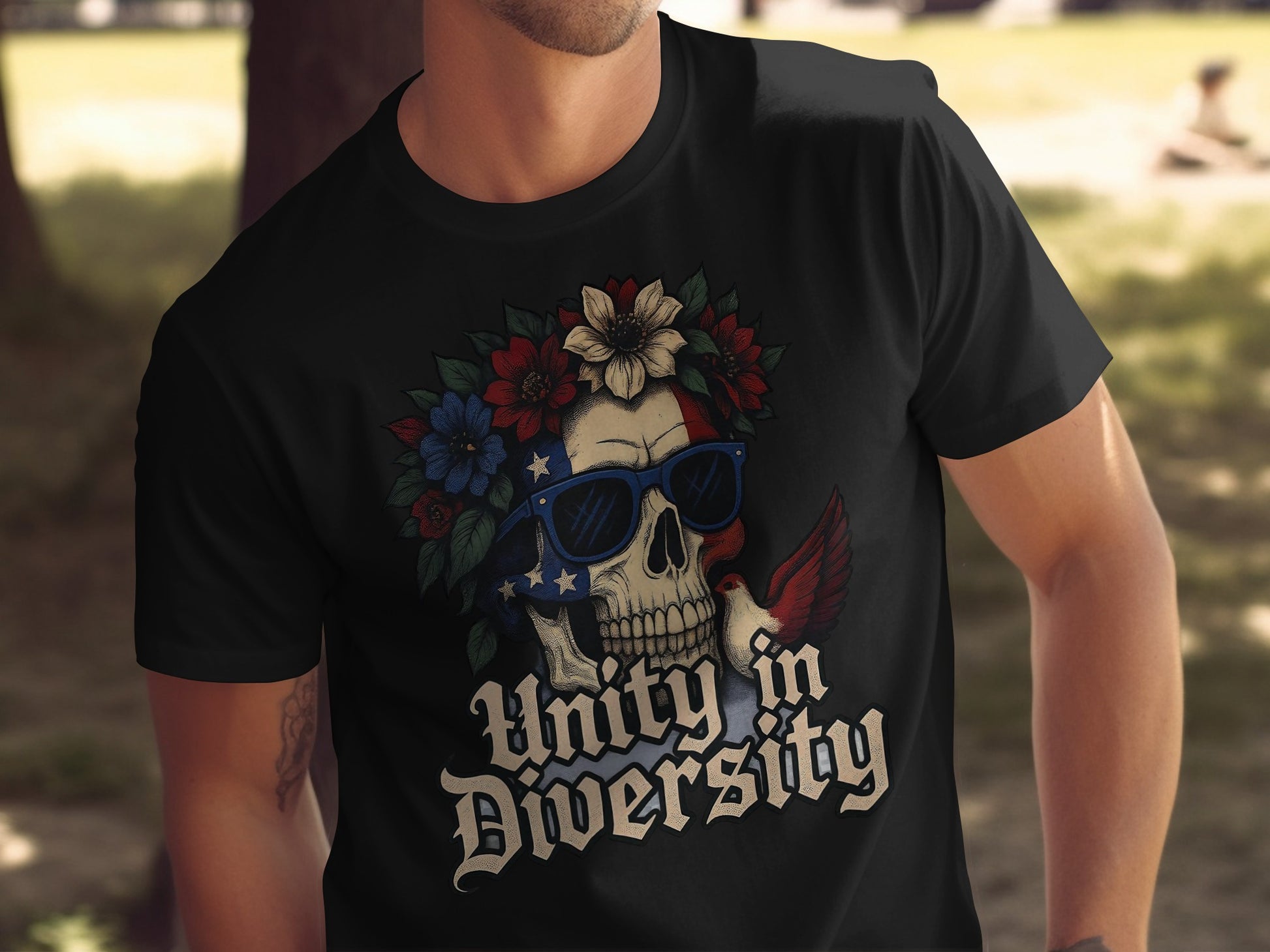 Unity in Diversity Skull Graphic Tee product type