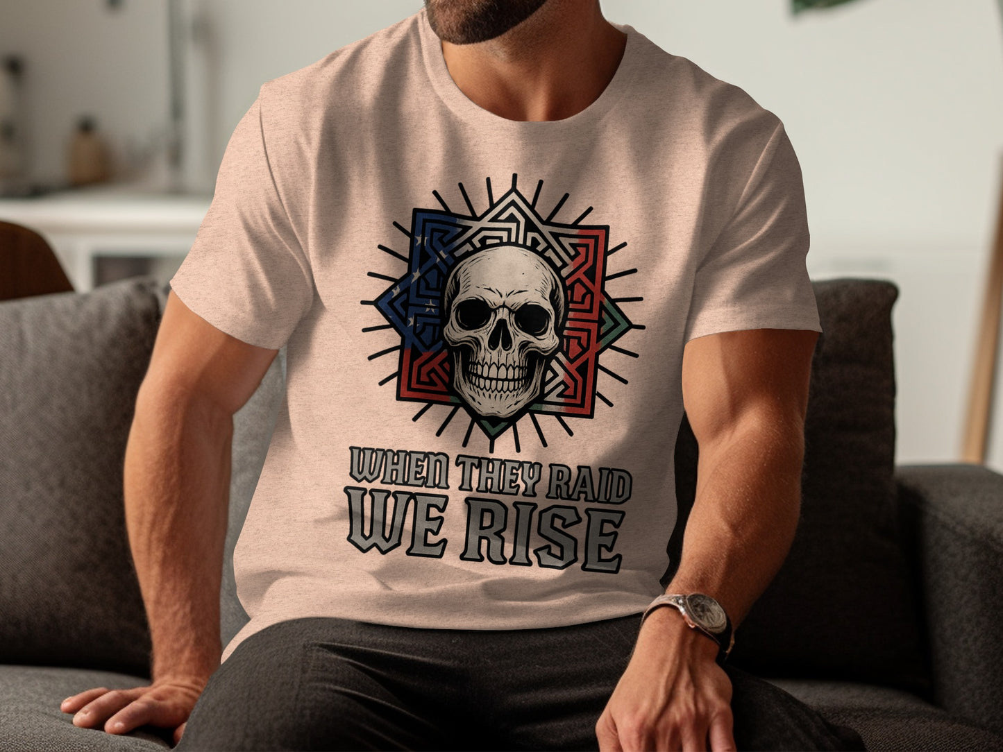 When They Raid We Rise Skull Graphic T-Shirt