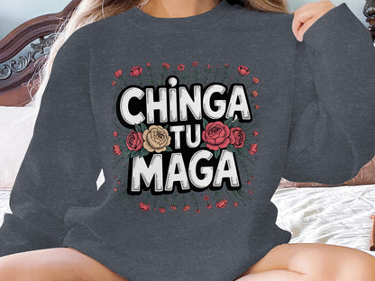 Bold Graphic Chinga Tu Maga Statement apparel product