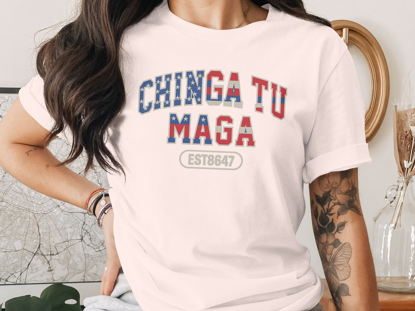 Chinga Tu Maga EST 8647 Graphic Tee Fashion Statement
