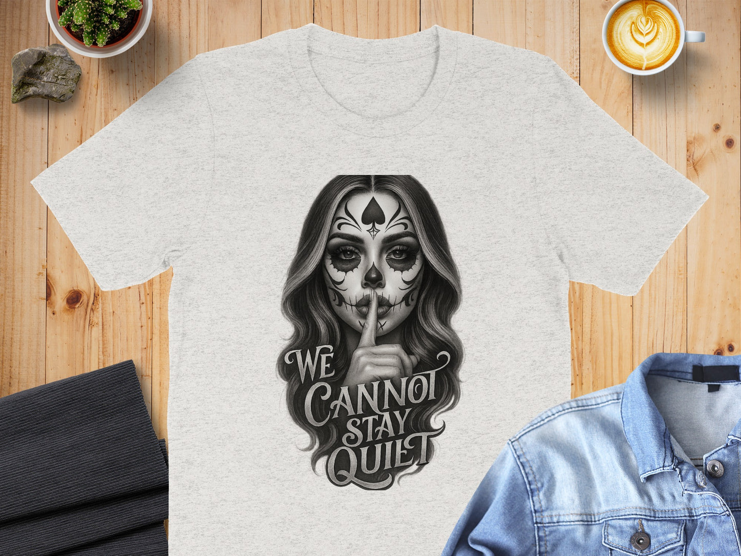 We Cannot Stay Quiet Skull Art Graphic T-shirt product