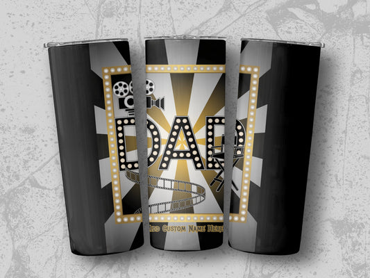 Dad Movie Filmstrip Design Insulated Travel Tumbler product type