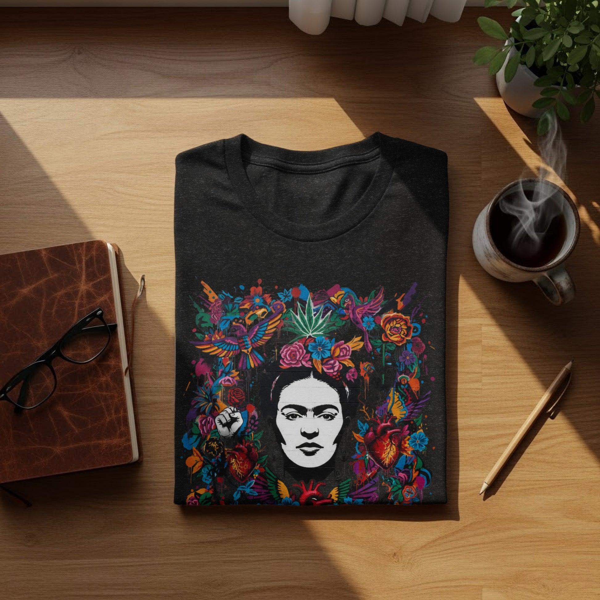 Frida Kahlo Vibrant Graffiti Floral Art Print product type