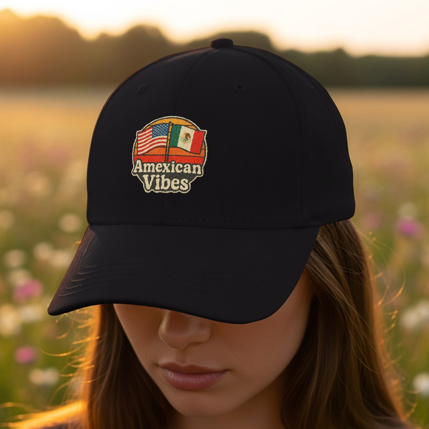 American Vibes Flag Embroidered Baseball Cap product