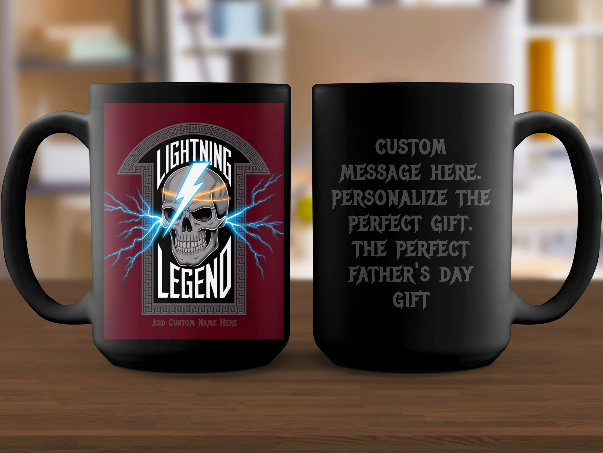 Lightning Legend Skull Mug Custom Father's Day Gift product type