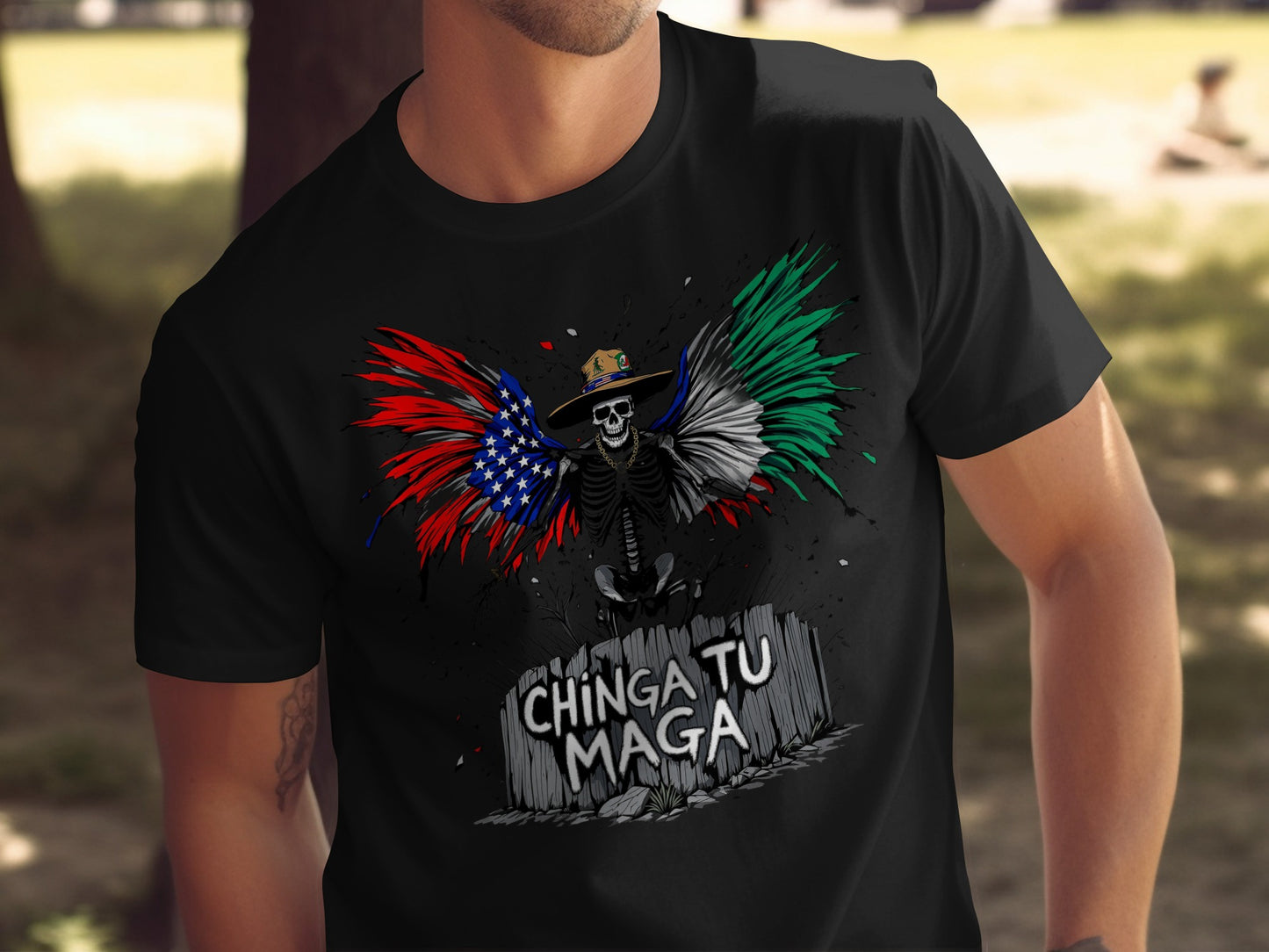 Chinga Tu Maga Skeleton Graphic T-shirt product type