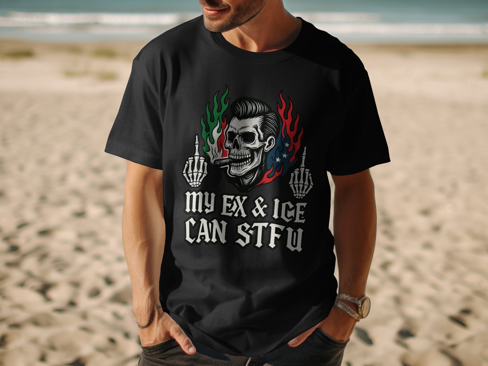 My Ex and Ice Can STFU Printed T-Shirt Product Type