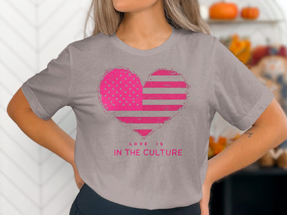 Love Is in the Culture Pink Heart Women's Shirt