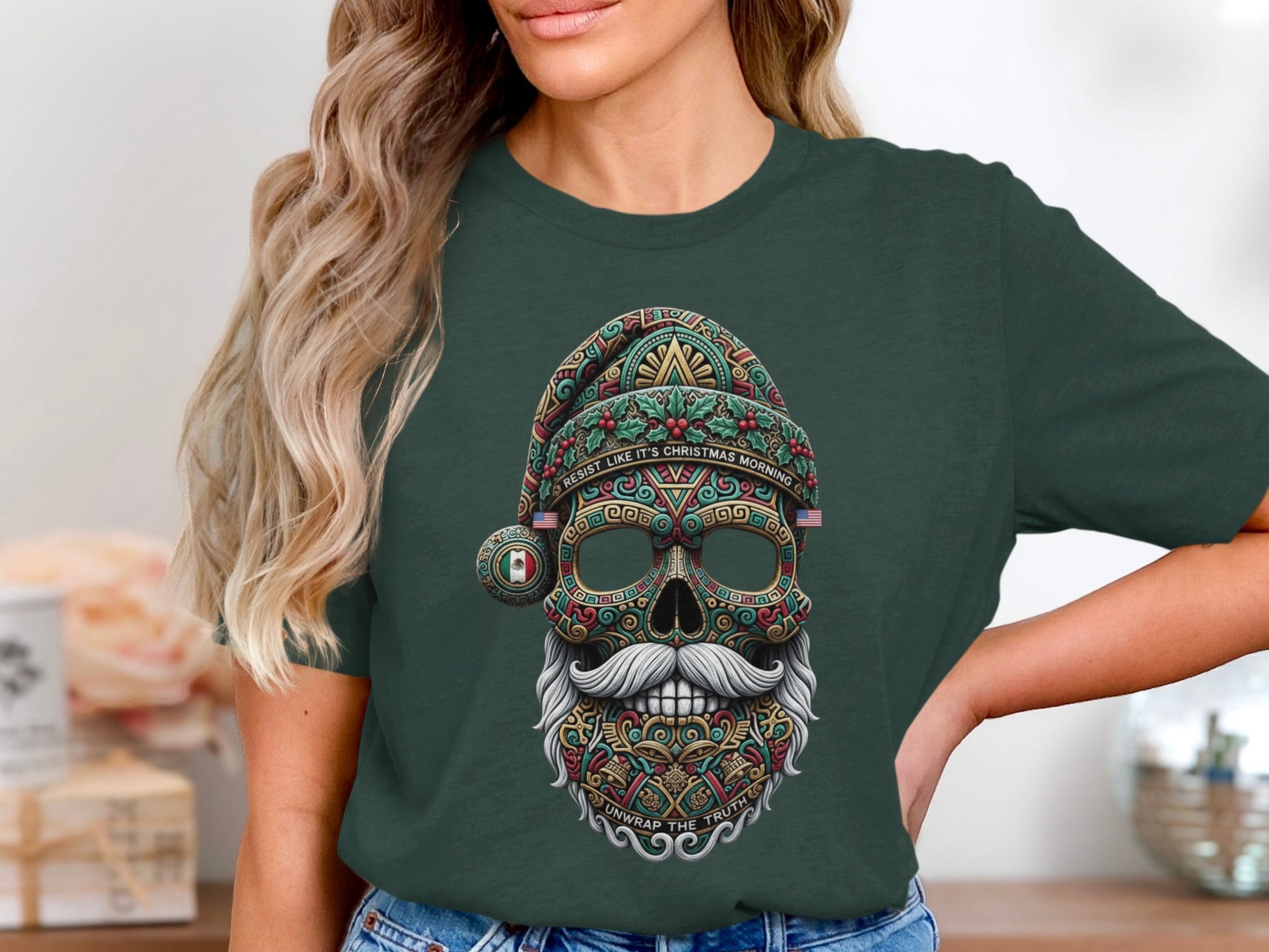 Santa Skull Like It's Christmas Time T-shirt