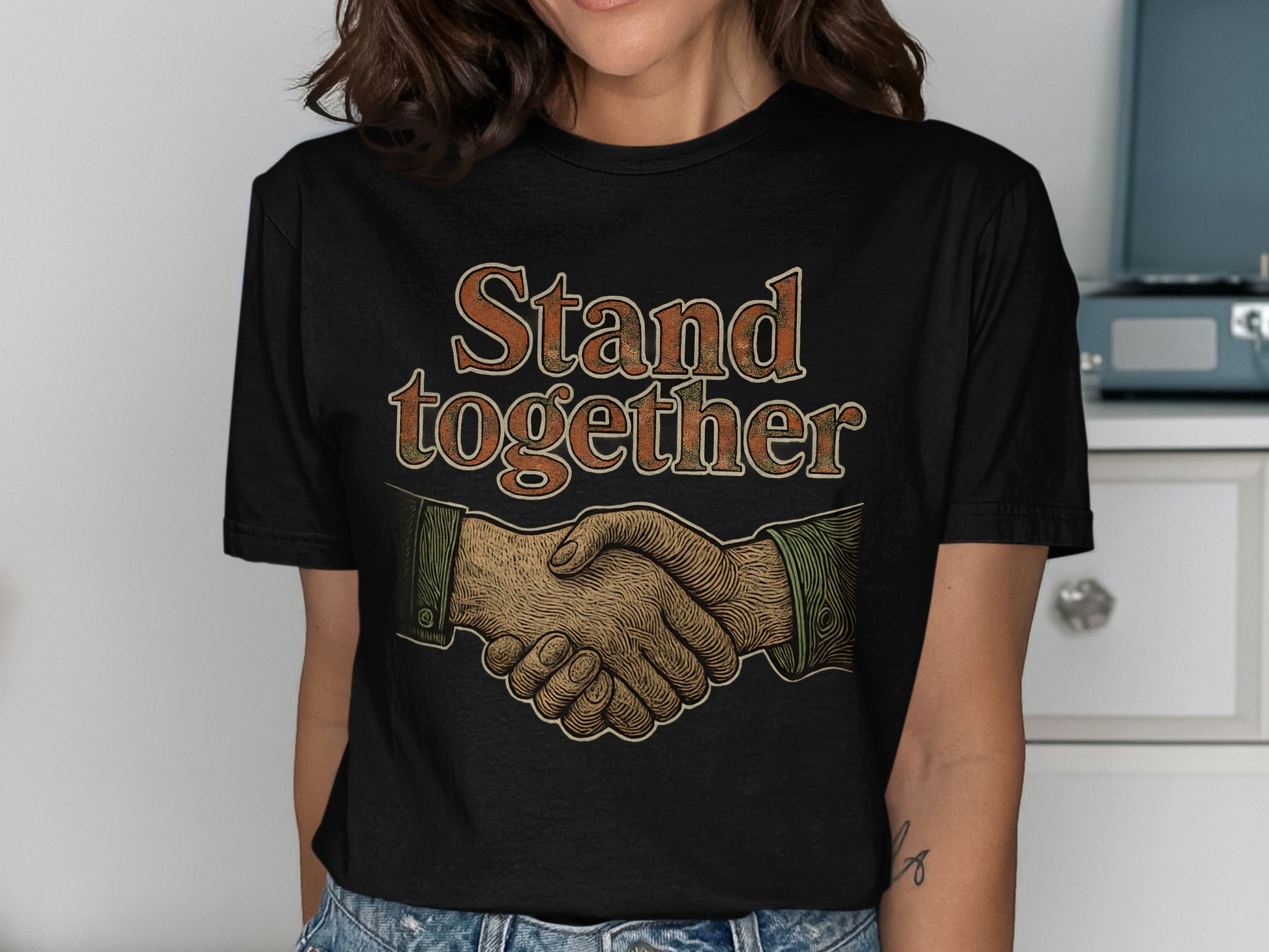 Stand Together Handshake Graphic T-Shirt product
