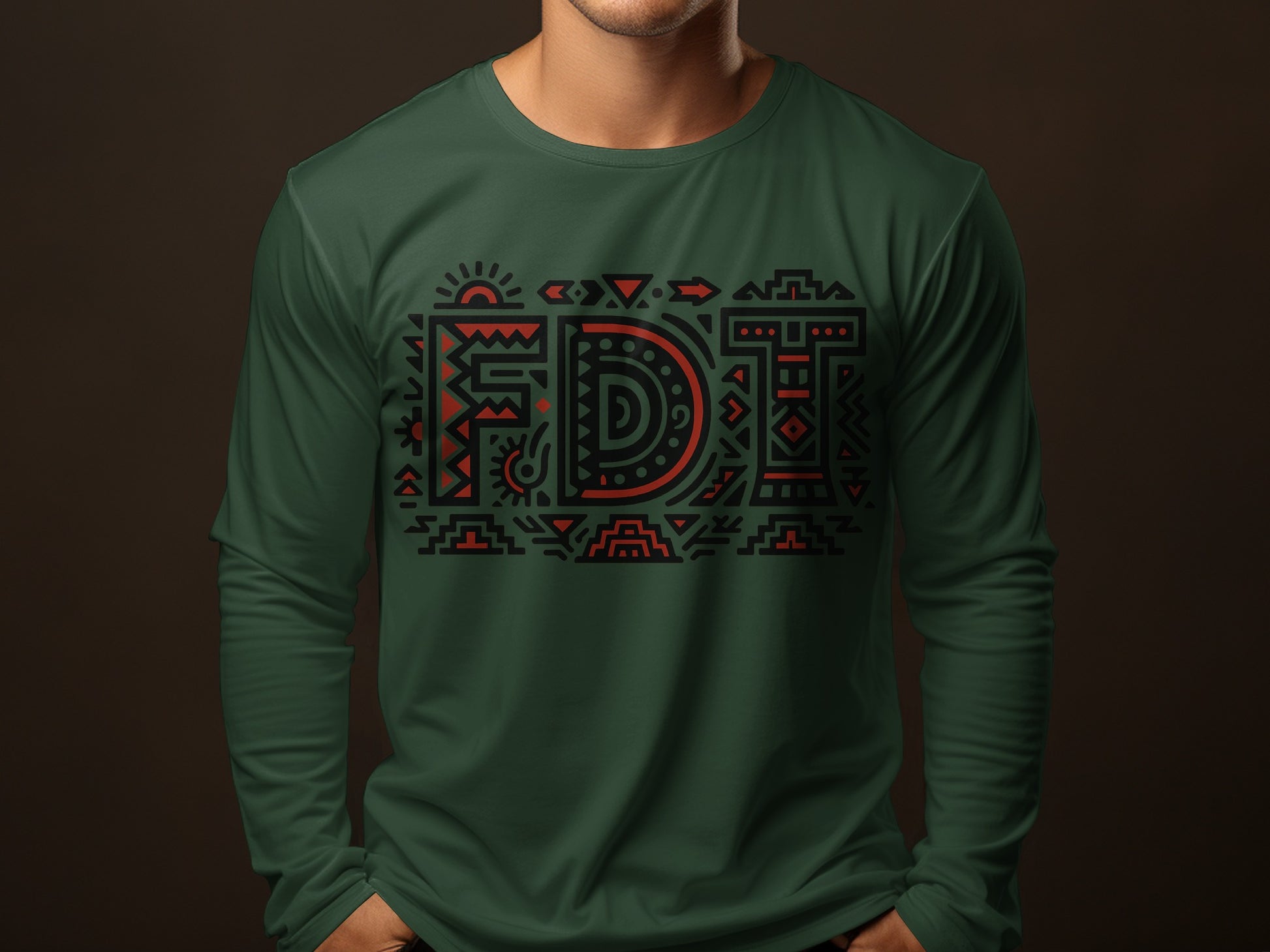 Stylish Graphic Green Long Sleeve Tee Shirt