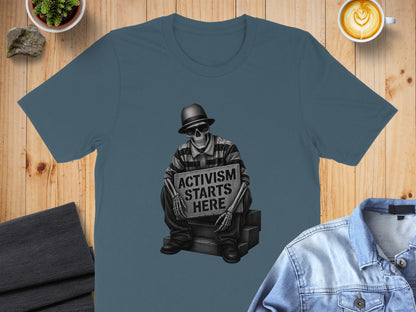 Activism Starts Here Skeleton Graphic T-Shirt product type