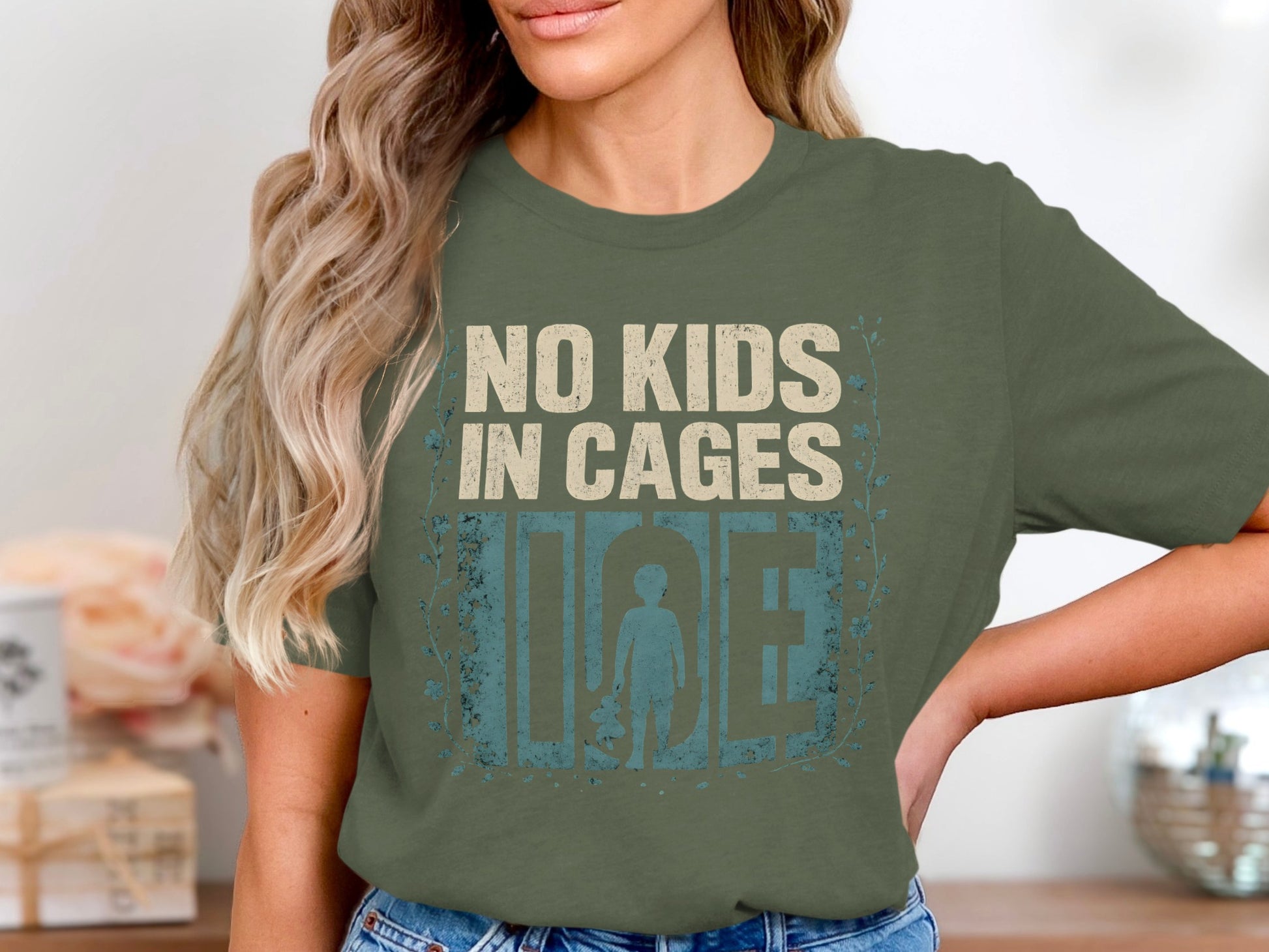 No Kids in Cages Message Graphic T-Shirt product type
