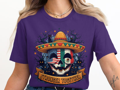 Stronger Together Skull Graphic Tee Shirt product
