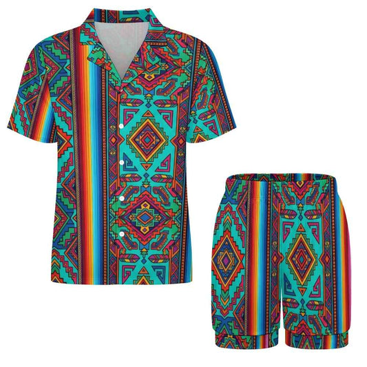 Aztec Latin Elements Embracing Cultuture Women's Short sleeved pajama set