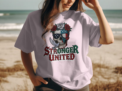 Stronger United Skull Theme Graphic T-Shirt product type