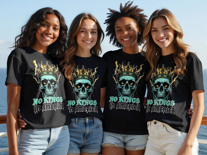 No Kings In America Skull Print Graphic Tee product type