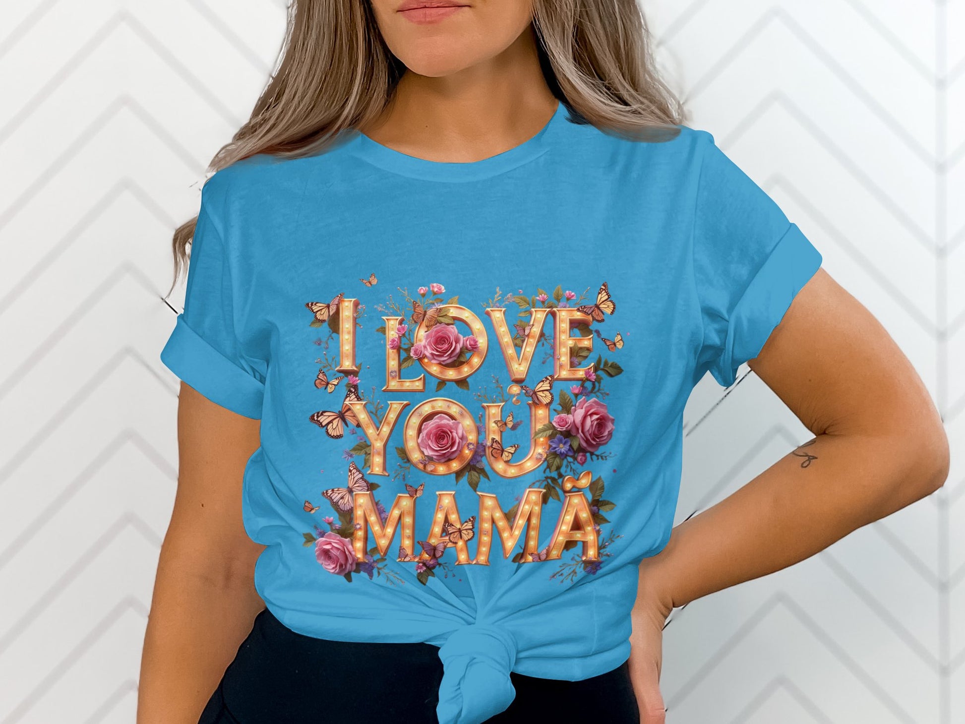 I Love You Mama Colorful Graphic Statement Shirt product