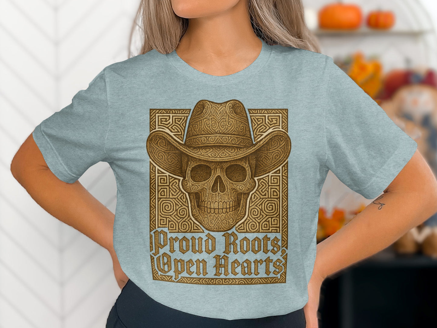Proud Roots Open Hearts Skull Print T-shirt
