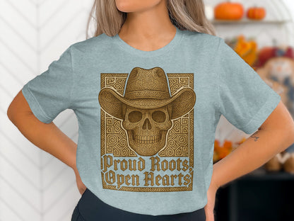 Proud Roots Open Hearts Skull Print T-shirt