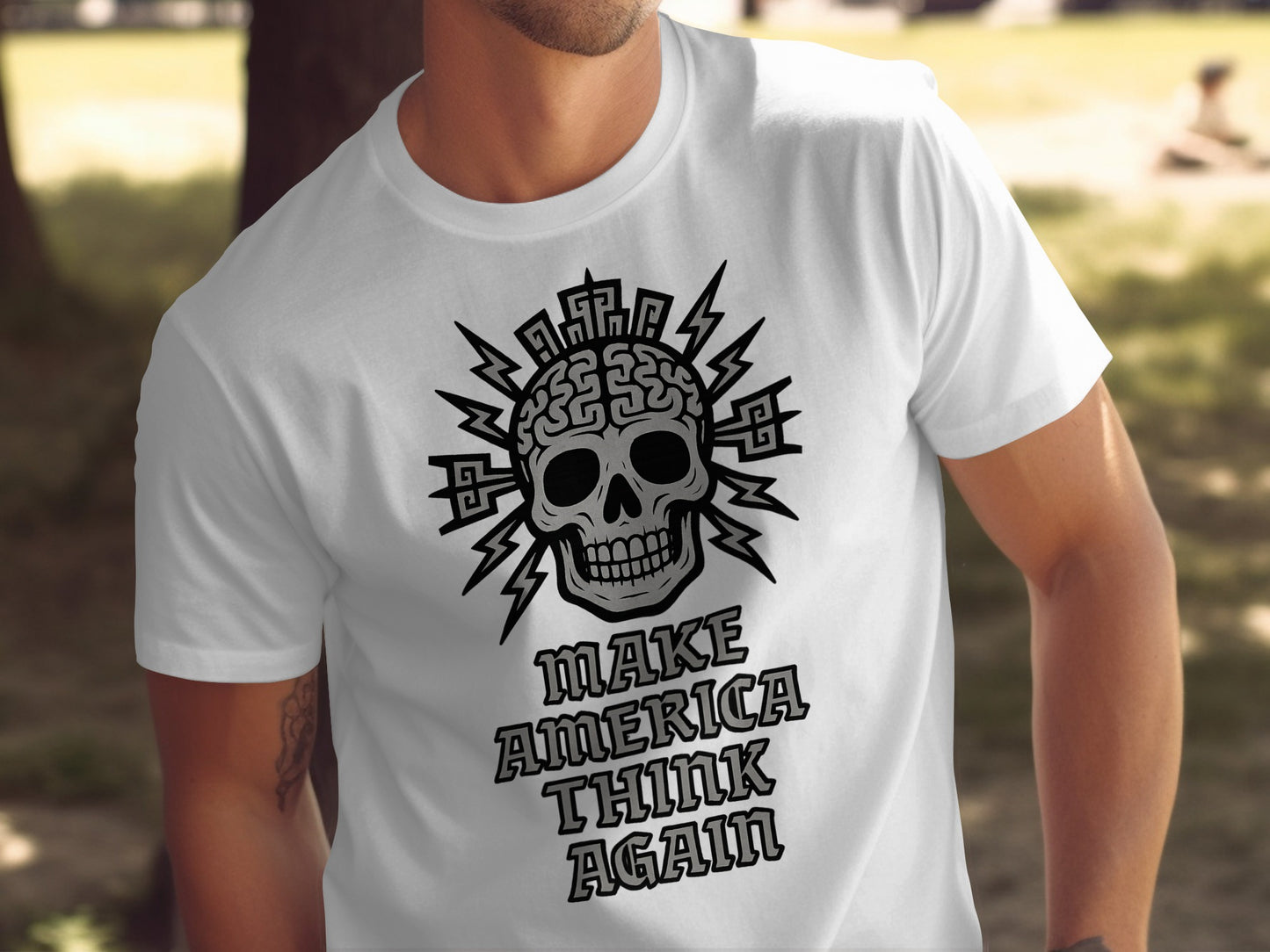 Make America Think Again Skull Design T-shirt Product