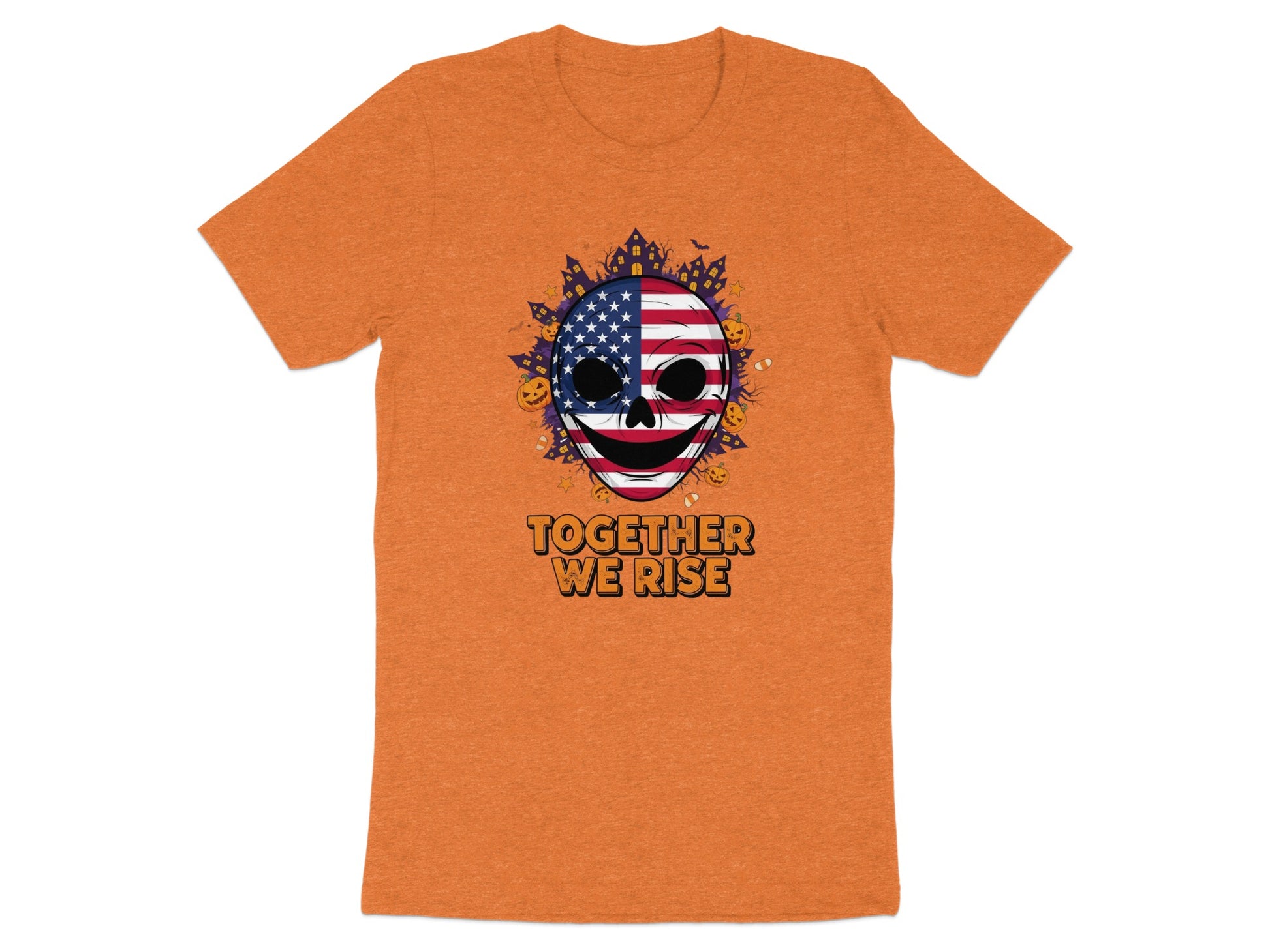 Together We Rise American Flag Skull T-Shirt product type