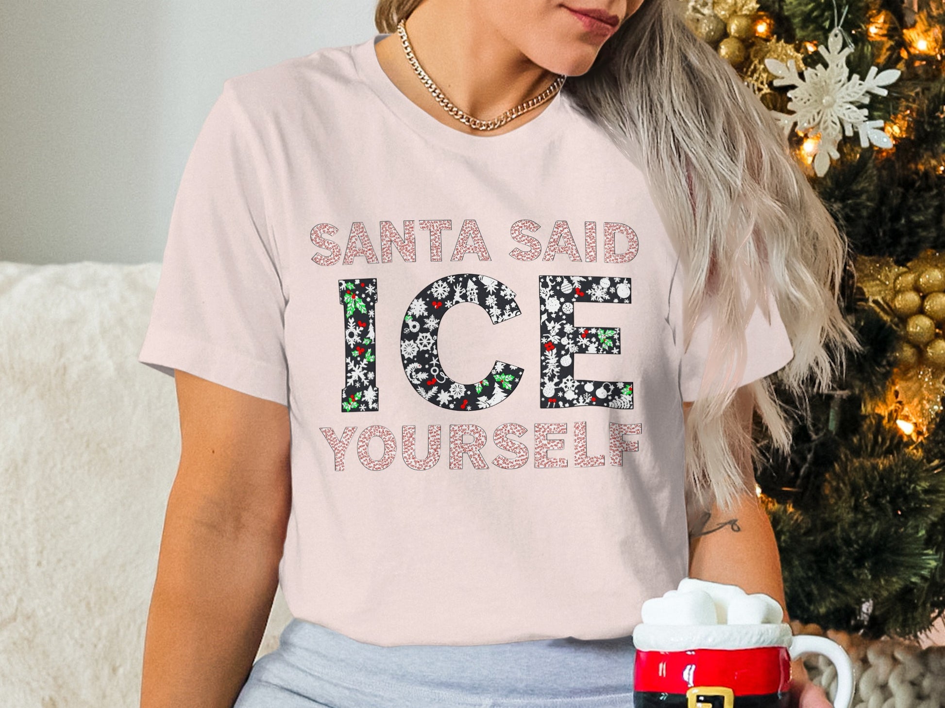 Santa Said Ice Yourself Festive T-Shirt