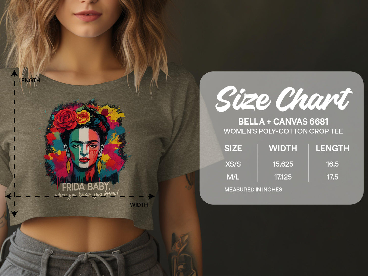 Frida Baby Unique Design Women's Crop Tee product