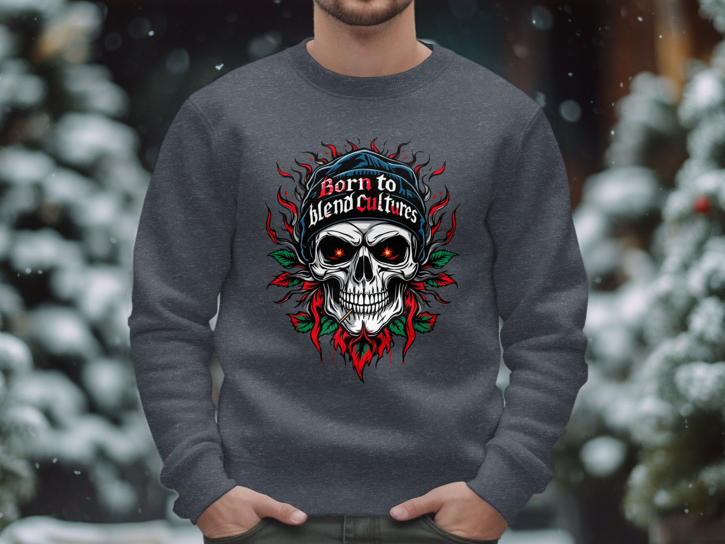 Born to Blend Cultures Skull Graphic Sweatshirt product type