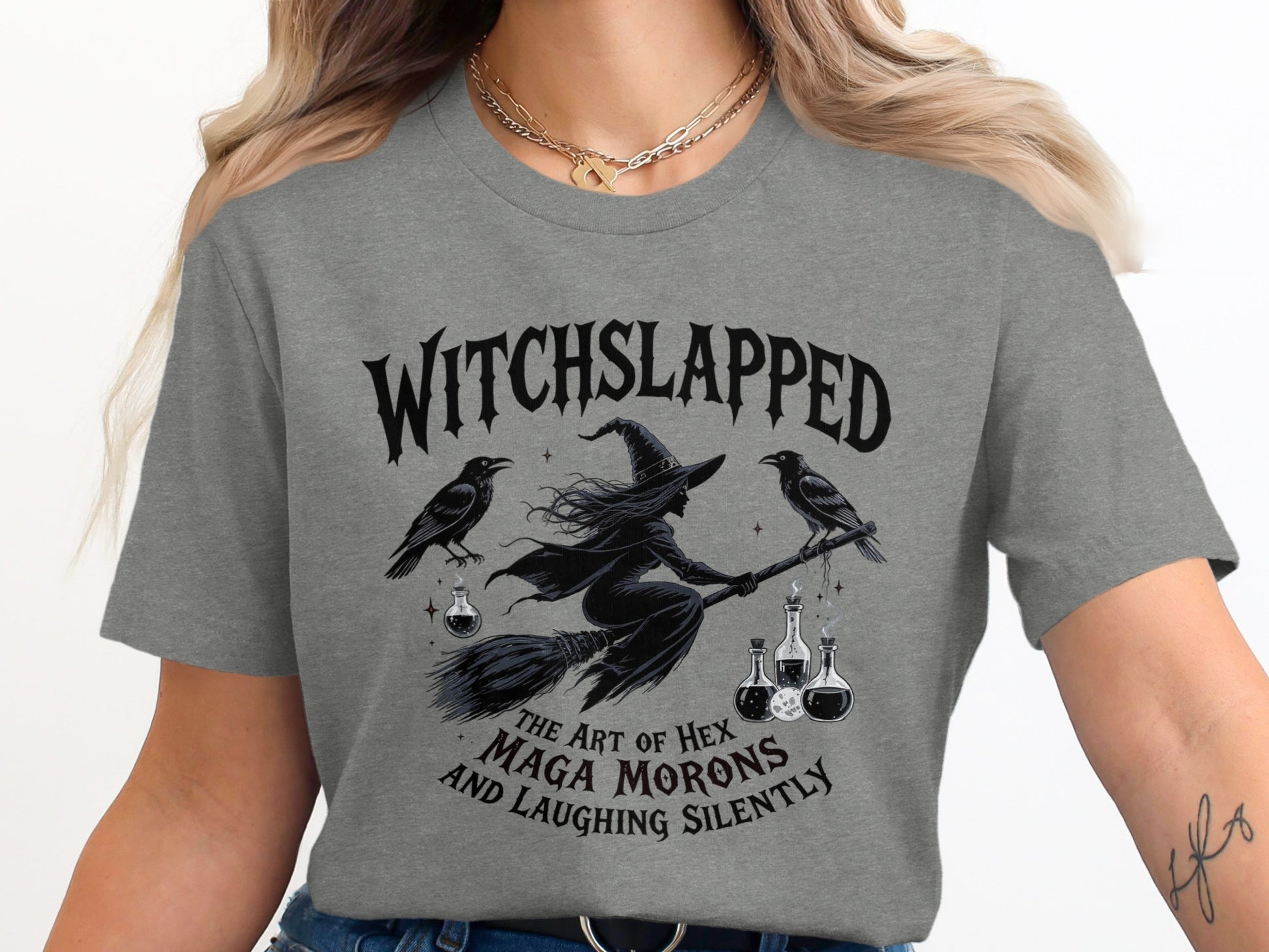 Witchslapped Design Funny Halloween Themed Shirt product