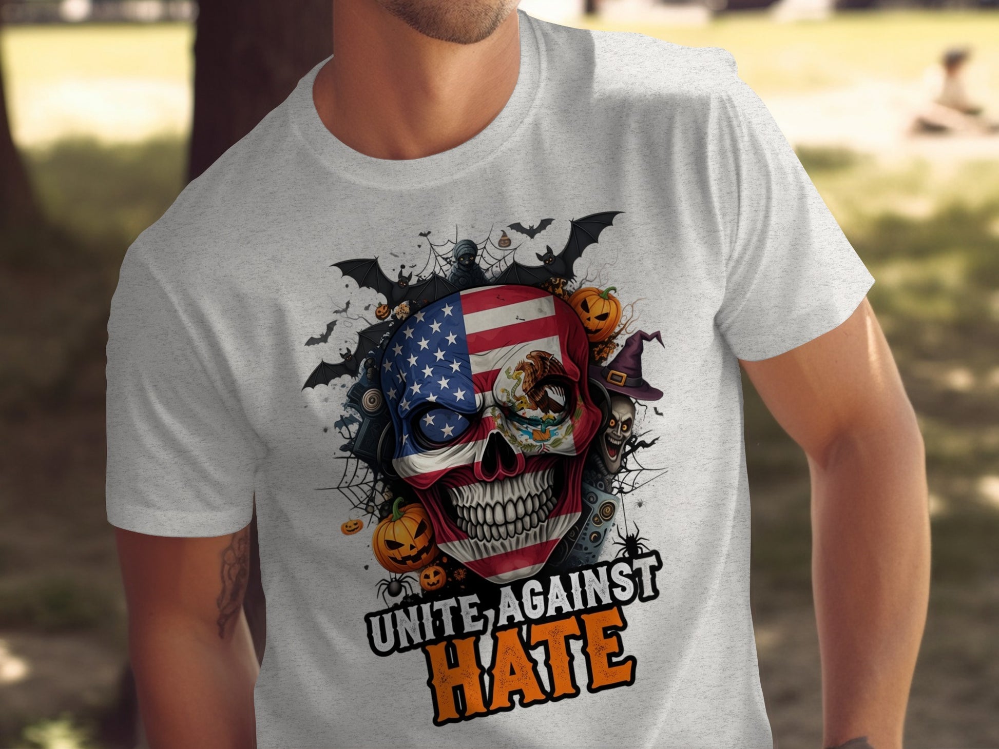 Patriotic Skull Unite Against Hate T-shirt product