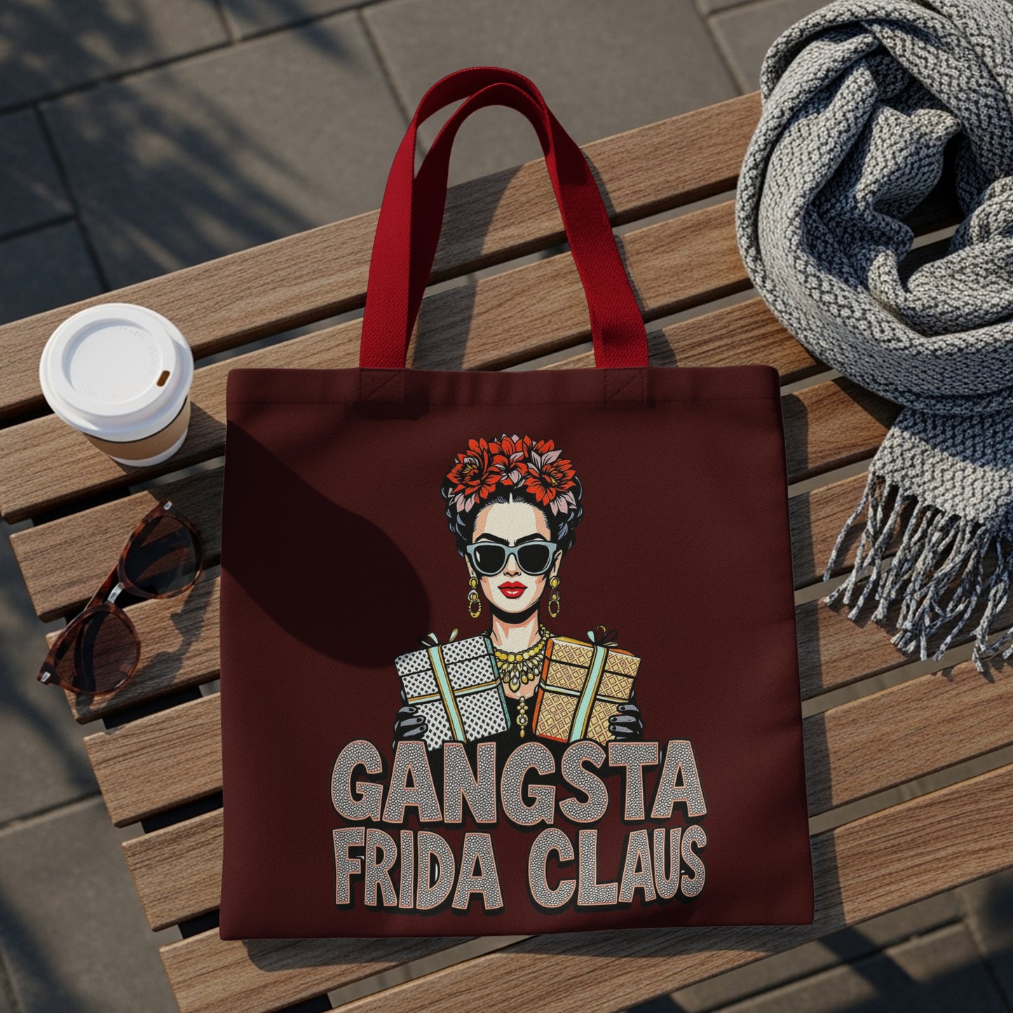 Gangsta Frida Claus with Gifts Tote Bag