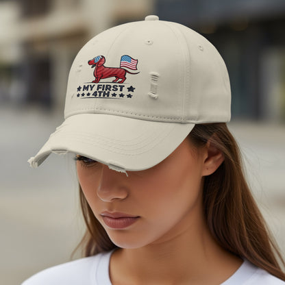 My First 4th Patriotic Dog Cap Adjustable Hat product type