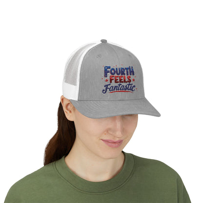 Fourth of July Celebration Snapback Cap - Patriotic Trucker Hat