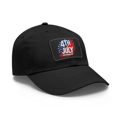 Patriotic Dad Hat with Leather Patch | 4th of July