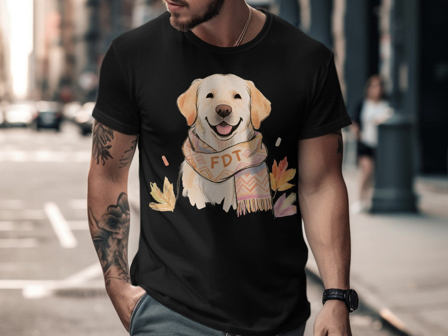 Cute Dog with Scarf Autumn Design Fashion Product