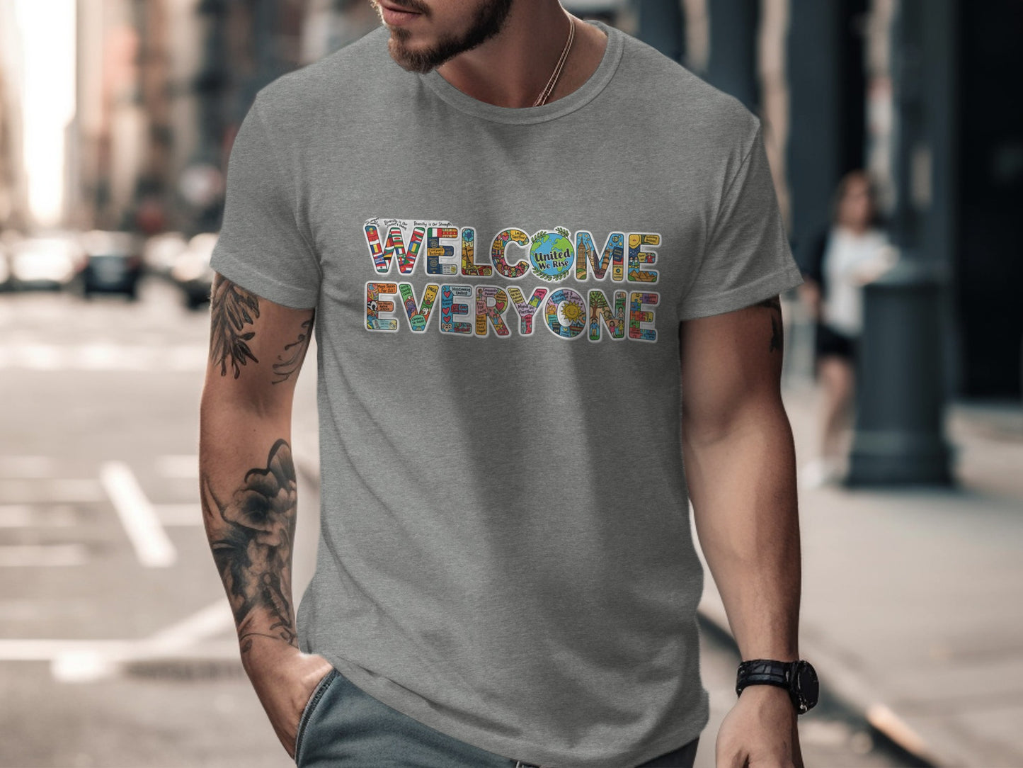 Welcome Everyone Lettered Design T-shirt