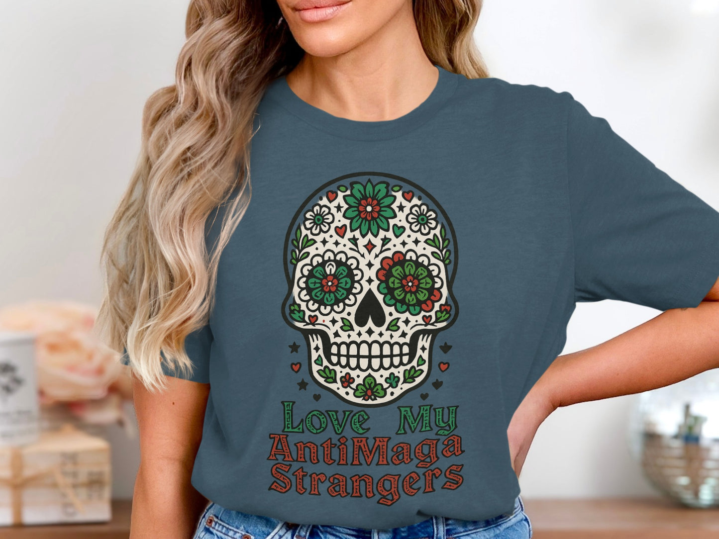 Love My AntiMaga Strangers Graphic Casual T-Shirts