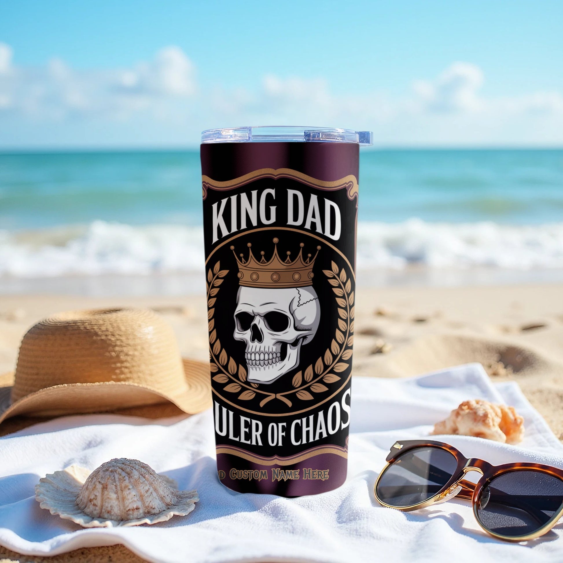 King Dad Tumbler Ruler of Chaos Skull Graphic product
