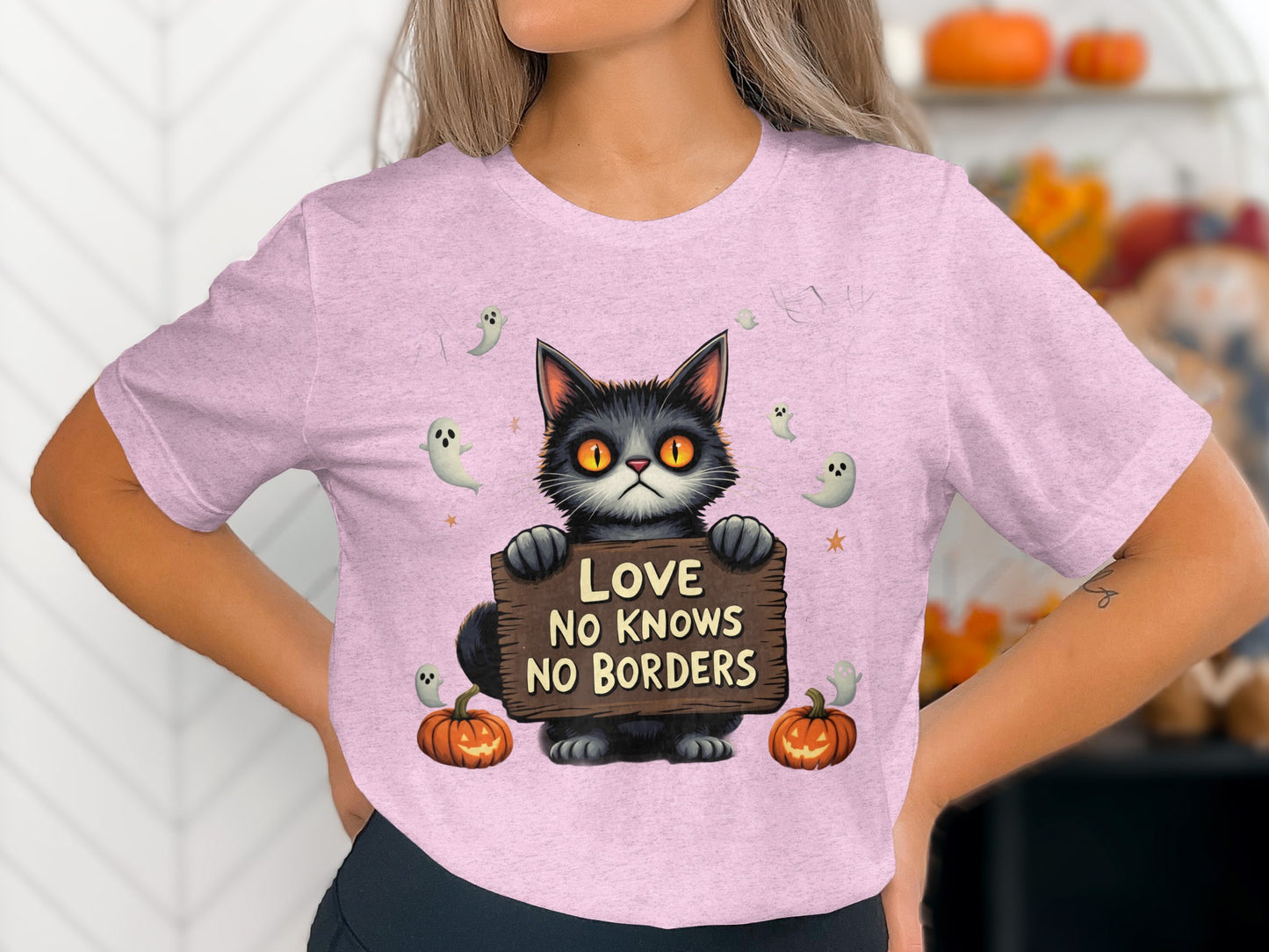 Love No Knows No Borders Black Cat T-shirt product type