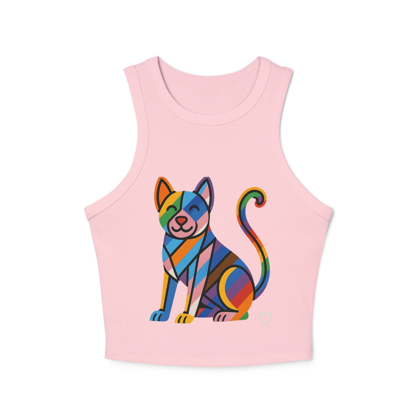 Pride tank top Colorful Cat Graphic Racer Tank Top for Women
