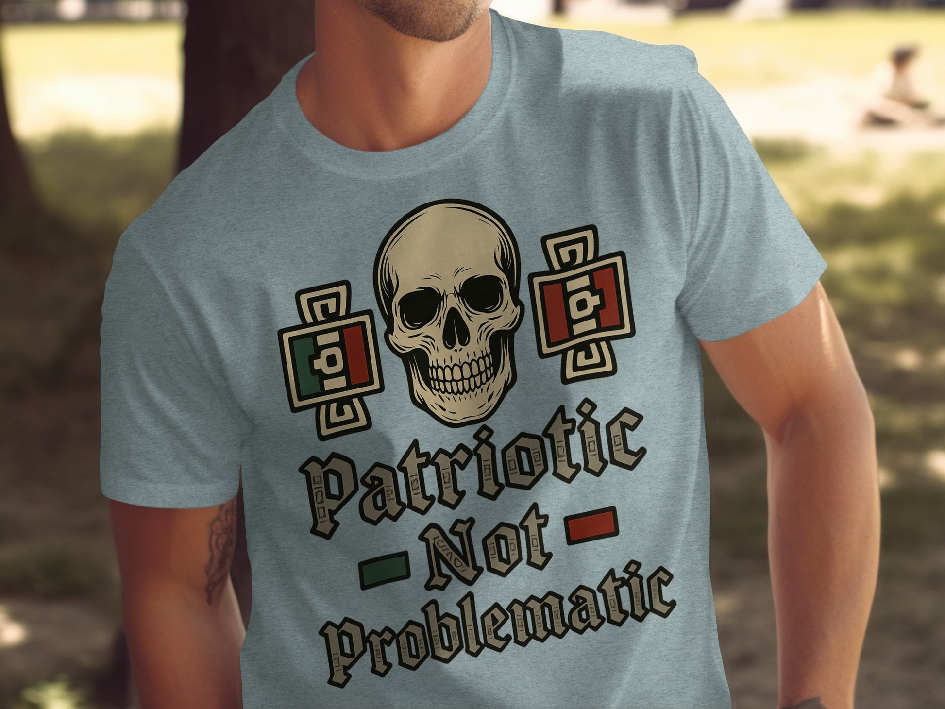 Patriotic Not Problematic Skull Graphic Shirt
