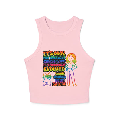 Pride Tank Top Motivational Women's Racer Tank Top - "You're Doing Your Best, Sweetie"