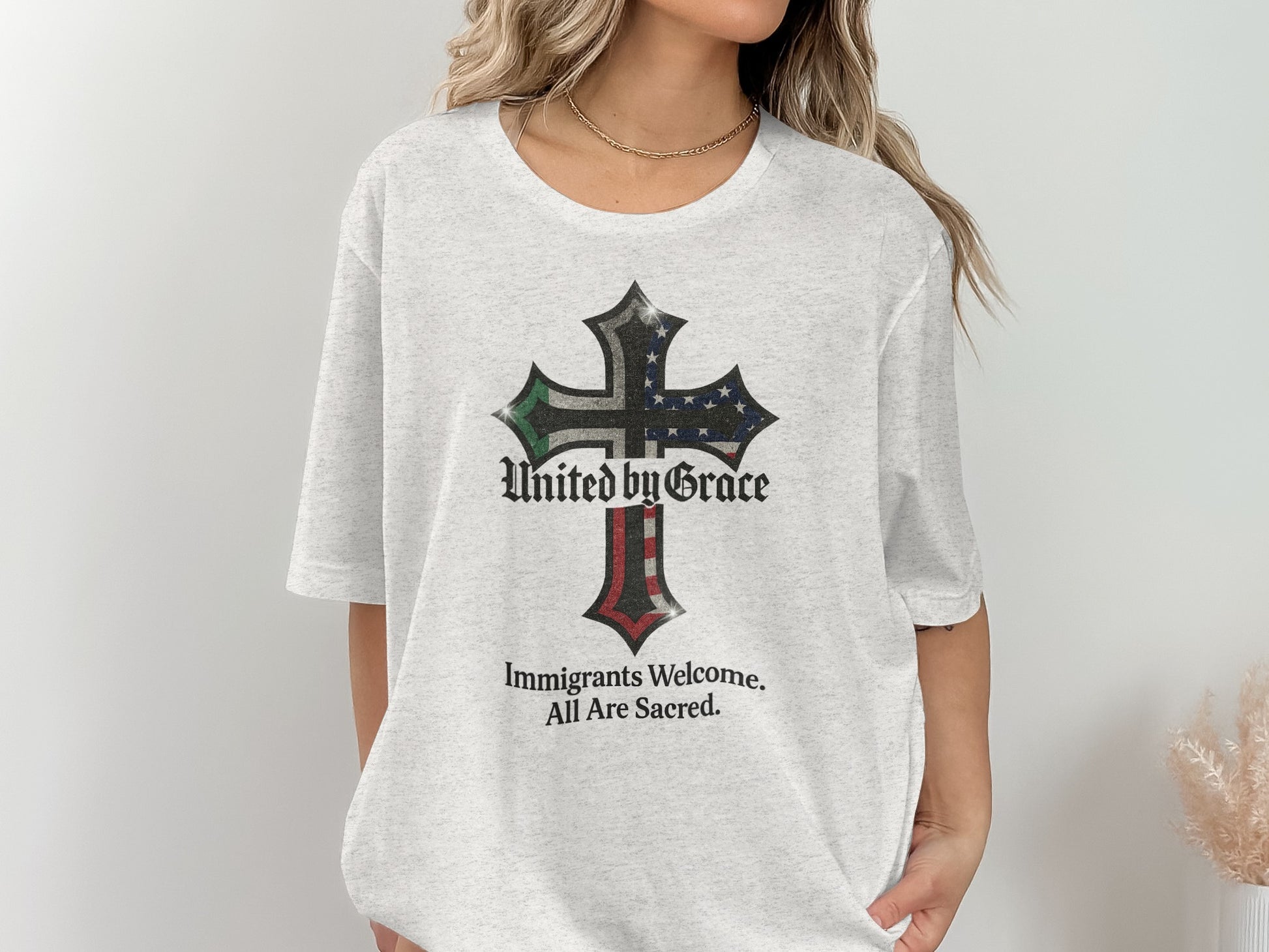 United by Grace Immigrants Welcome All are Sacred product type