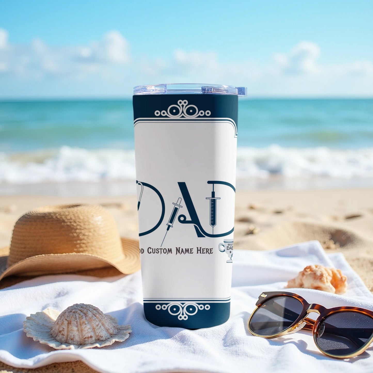 Personalized Dad Travel Tumbler Custom Name Drinkware product type