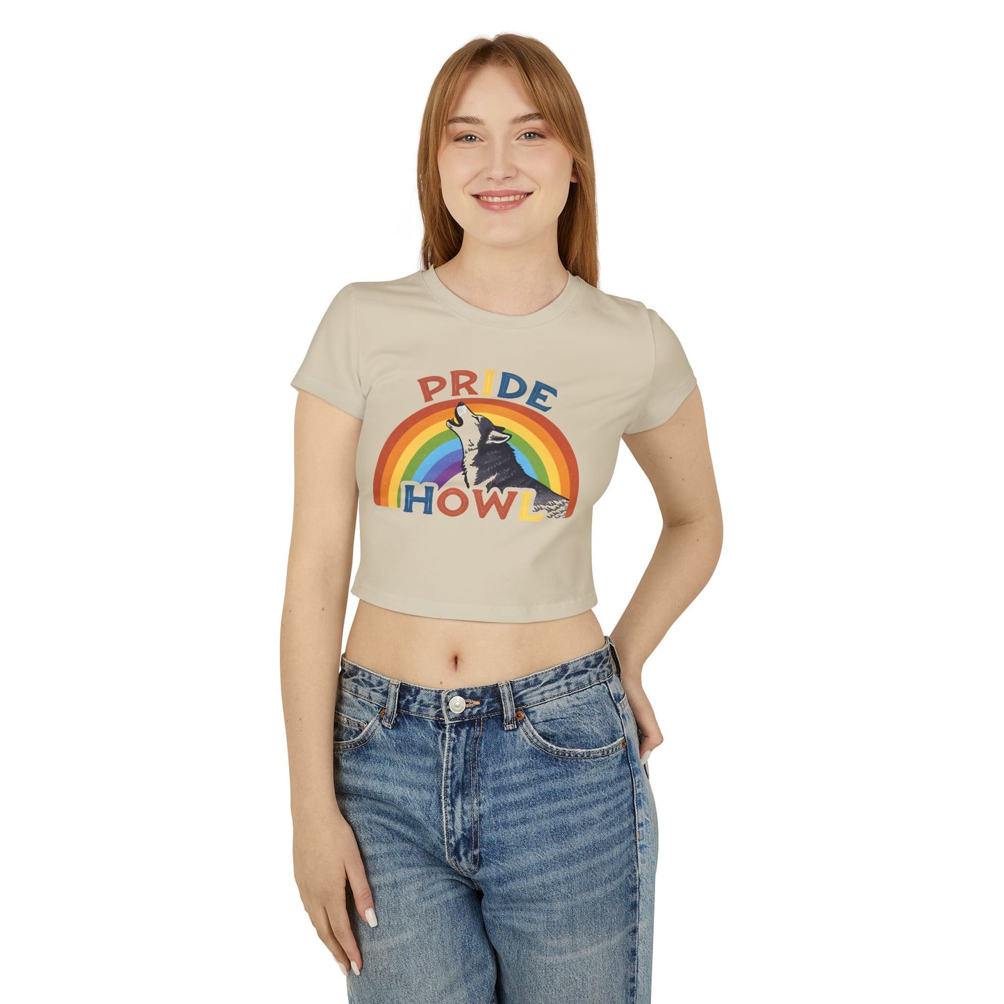 Pride Howl Women's Baby Tee - Celebrate LGBTQ+ Spirit