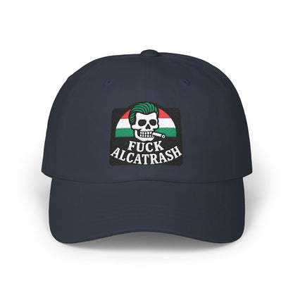 Fuck Alcatrash, FDT, Anti Trump Embroidery Hat. Classic Dad Cap with Skull Design, Casual Hat for Men, Streetwear Accessory, Gift for Dads, Summer Headwear, Inspirational Cap